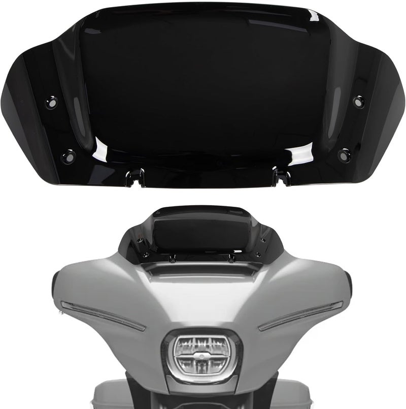 WYNMOTO Black 10 Wave Windshield Windscreen Wind Splitter Fit for Harley Davidson CVO Street Glide FLHXSE 2023 2024 Street Glide FLHX 2024up Black